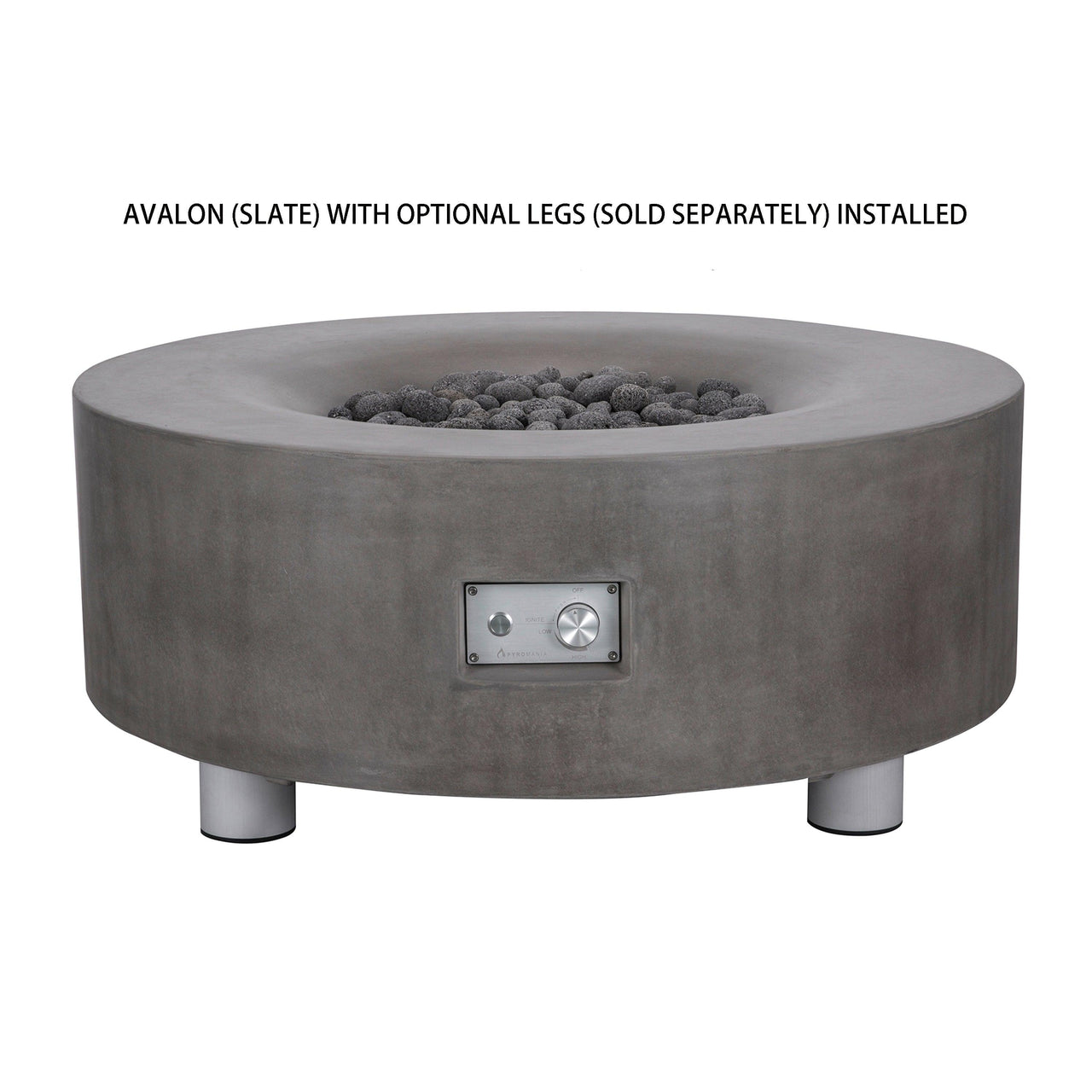 PyroMania Fire - Avalon Round Concrete Fire Pit Table - Fire Pit Stock