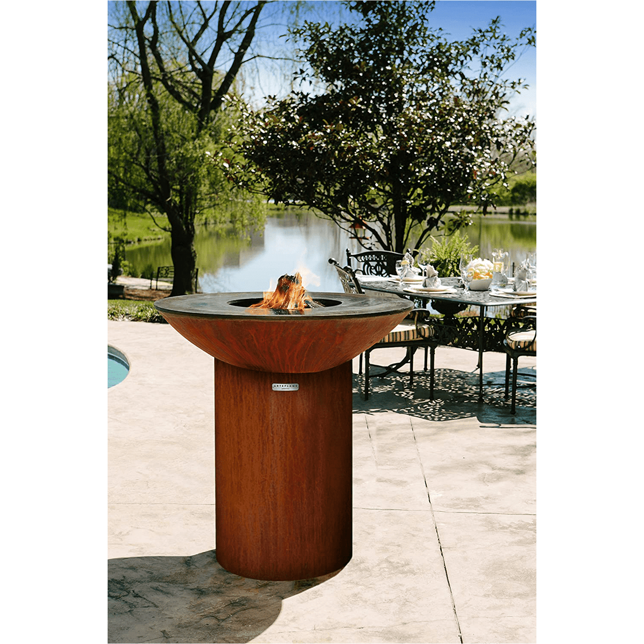 Arteflame Classic 40" Grill - Tall Round Base - Fire Pit Stock