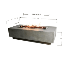 Thumbnail for Elementi - Granville Rectangular Concrete Fire Pit Table OFG121 - Fire Pit Stock