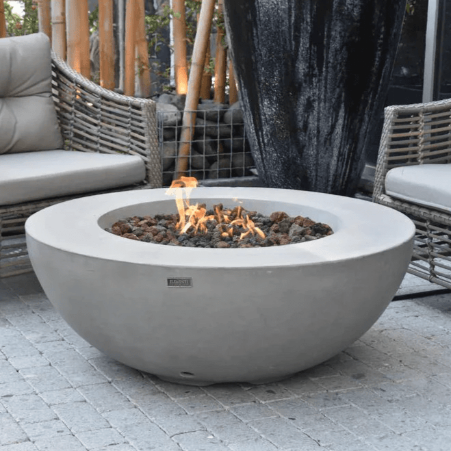 Elementi - Lunar Round Concrete Fire Pit Table OFG101 - Fire Pit Stock