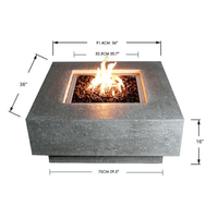 Thumbnail for Elementi - Manhattan Square Concrete Fire Pit Table OFG103 - Fire Pit Stock