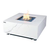 Thumbnail for Elementi Plus - Bianco Square Marble Fire Pit Table - OFP103BW - Fire Pit Stock