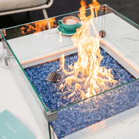 Thumbnail for Elementi Plus - Bianco Square Marble Fire Pit Table - OFP103BW - Fire Pit Stock