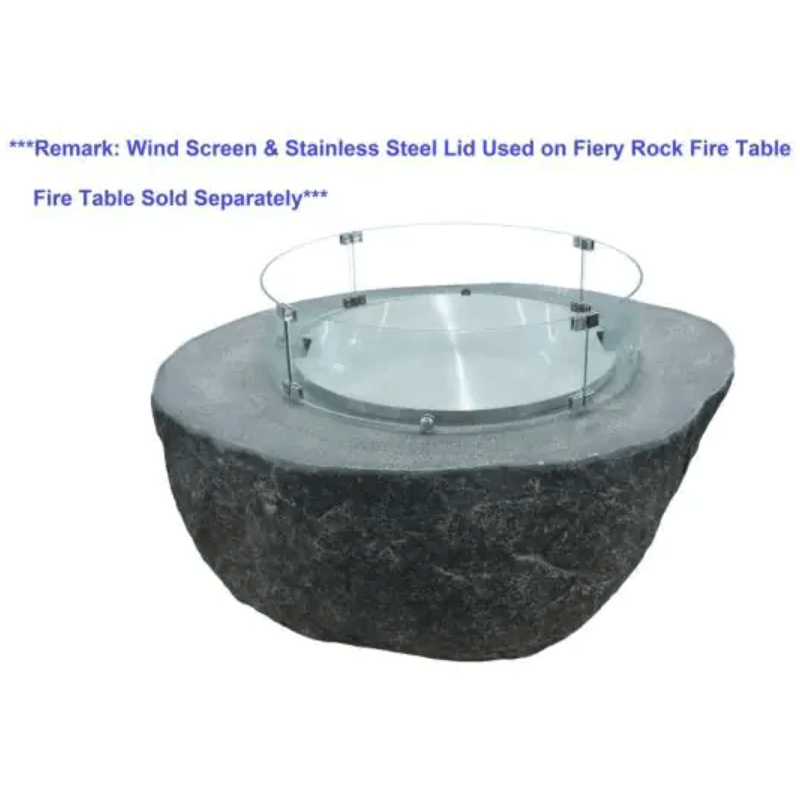 Elementi - Stainless Steel Lid Accessory for Metropolis, Columbia, Boulder, and Manchester Fire Tables OFG105-SS - Fire Pit Stock