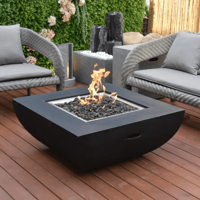 Modeno - Aurora Concrete Square Fire Pit Table OFG114 - Fire Pit Stock