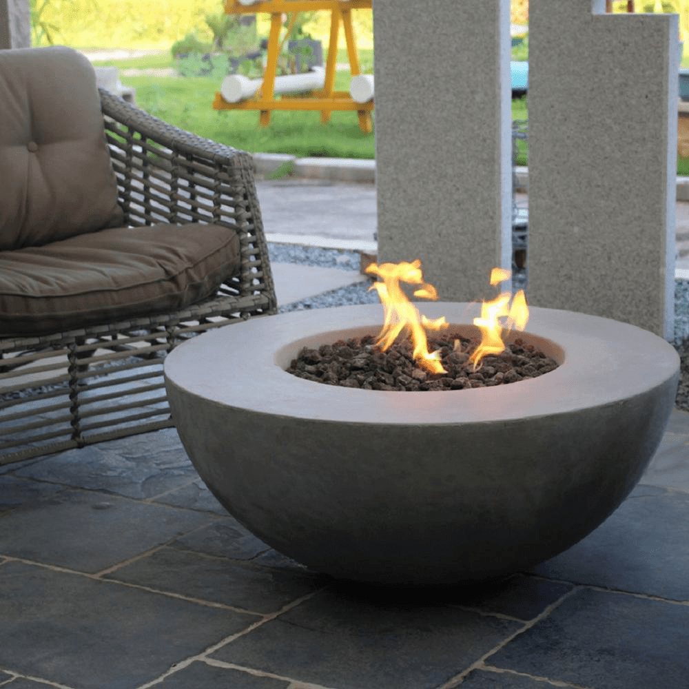 Modeno - Roca Round Concrete Fire Pit Table OFG107 - Fire Pit Stock