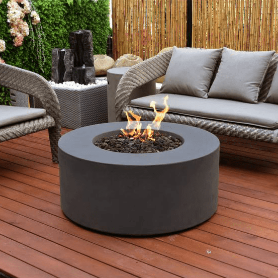 Modeno - Venice Round Concrete Fire Pit Table OFG113 - Fire Pit Stock