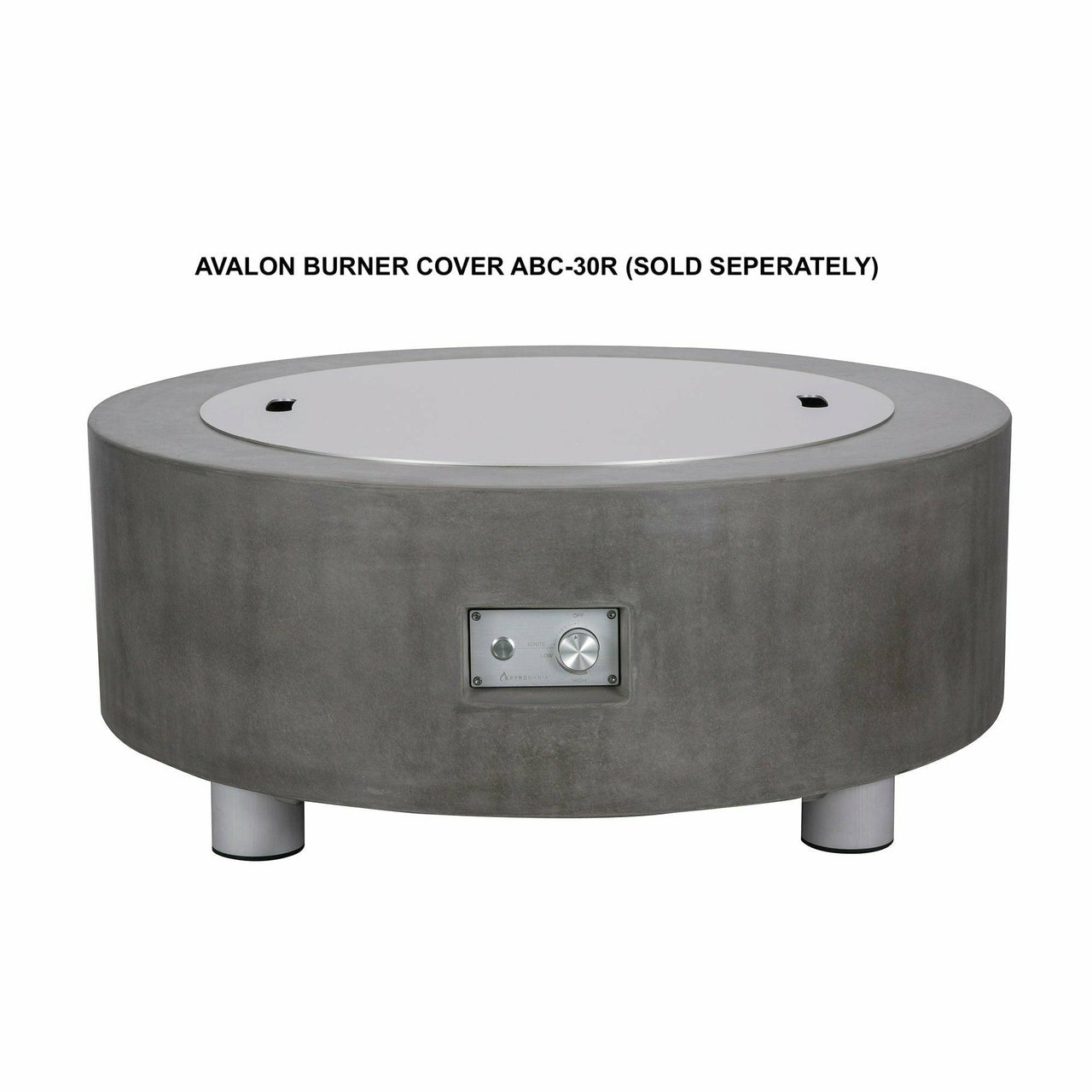 PyroMania Fire - Avalon Round Concrete Fire Pit Table - Fire Pit Stock