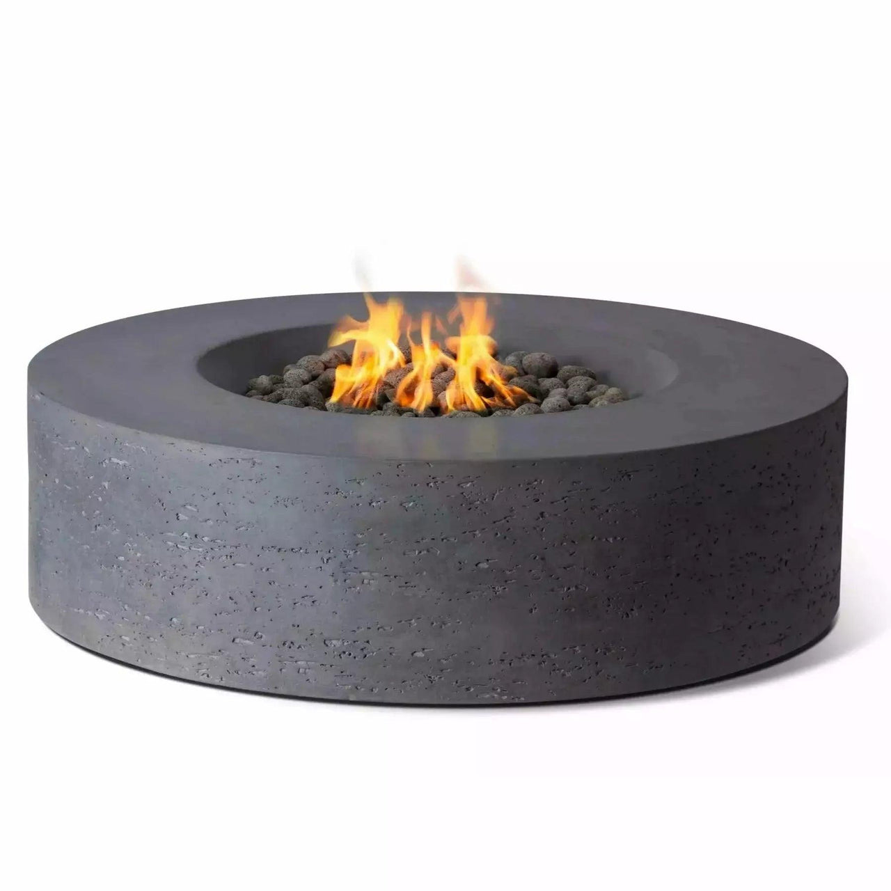 PyroMania Fire - Genesis Round Concrete Fire Pit Table - Fire Pit Stock